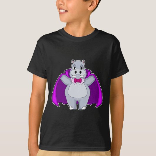 Hippo Halloween Vampire T-shirt (Voorkant)