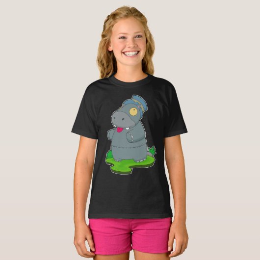 Hippo Halloween Zombie T-shirt (Voorkant volledig)