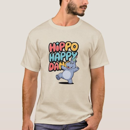 Hippo Happy Dance T-shirt (Voorkant)