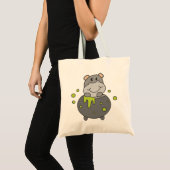Hippo Happy Halloween Cauldron Bat Canvas tas (Voorkant (product))