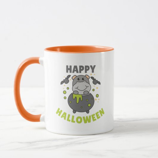 Hippo Happy Halloween Cauldron Bat Mok (Links)