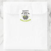 Hippo Happy Halloween Cauldron Bat Square Sticker (Tas)