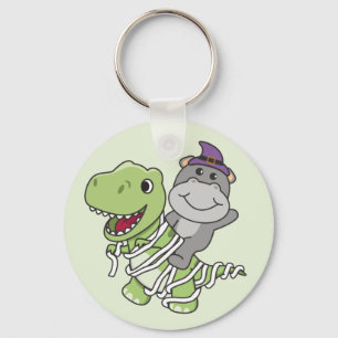 Hippo Happy Halloween T-rex Mummy Costume Sleutelh Sleutelhanger