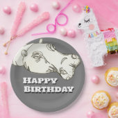 Hippo head Birthday Papieren Bordje (Feest)