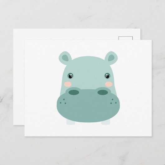 Hippo Head Briefkaart (Voorkant / Achterkant)