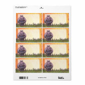 Hippo Head-verzendlabels Etiket (Full Sheet)