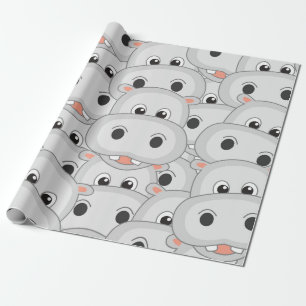 Hippo Head Wrapping Paper Cadeaupapier