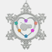 Hippo Heart Tin Sneeuwvlok Ornament (Voorkant)