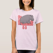Hippo Heavy - Roze T-shirt (Voorkant)