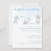 Hippo Hoera Somersault Baby Boy Douche Uitnodiging (Voorkant)