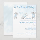 Hippo Hoera Somersault Baby Boy Douche Uitnodiging (Voorkant / Achterkant)