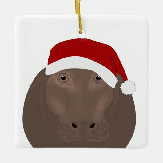 Hippo Holiday Ornament (Voorkant)