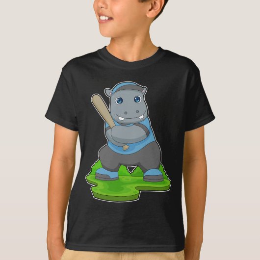 Hippo honkbalknuppel t-shirt (Voorkant)