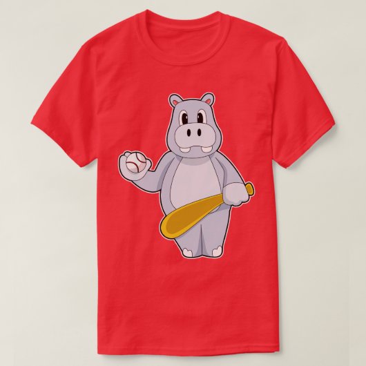 Hippo honkbalknuppel t-shirt (Design voorkant)