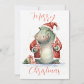 Hippo Hooray Vakantie Kerstmis Kaart (Voorkant)