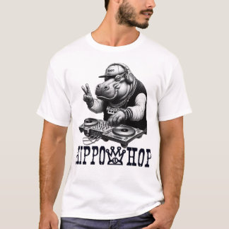 Hippo Hop DJ – Grappig Hip-Hop Hippo T-shirt
