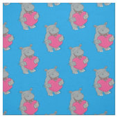 Hippo Hugs Cute Hippopotamus Stof (Swatch)