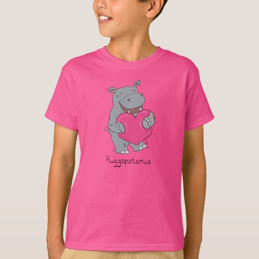 Hippo Hugs Cute Kinder Hippopotamus T-shirt (Voorkant)
