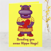 Hippo Hugs Jumbo Wenskaart Kaart (Gele Bloem)