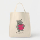 Hippo Hugs Valentijn Day Grocery Canvas tas (Voorkant)