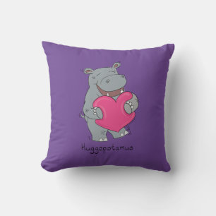 Hippo Hugs Valentijn Day Pillow Kussen