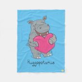 Hippo Hugs Valentijn's Day Fleece Blanket (Voorkant)