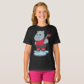 Hippo Ice hockey Ice hockey stick T-shirt (Voorkant volledig)