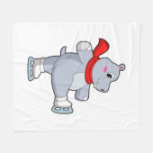 Hippo Ice skating Ice schaatsen Fleece Deken (Voorkant (Horizontaal))