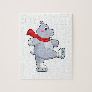 Hippo Ice skating Ice schaatsen Legpuzzel