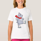 Hippo Ice skating Ice schaatsen T-shirt (Voorkant)