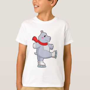 Hippo Ice skating Ice schaatsen T-shirt