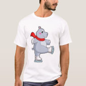 Hippo Ice skating Ice schaatsen T-shirt (Voorkant)