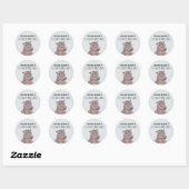 Hippo Illustration Personalized Name School Ronde Sticker (Vel)