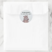 Hippo Illustration Personalized Name School Ronde Sticker (Tas)