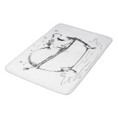 Hippo in Bad Leuke illustratie Zwart Badmat (Gekanteld)