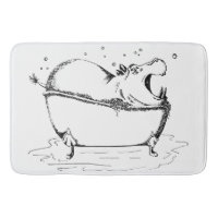 Hippo in Bad Leuke illustratie Zwart