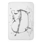 Hippo in Bad Leuke illustratie Zwart Badmat (Voorkant Verticaal)