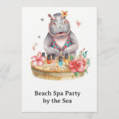  Hippo in Bikini Manicure Coastal Beauty beach spa Kaart (Voorkant)