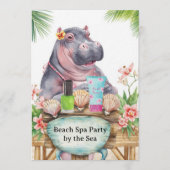  Hippo in Bikini Manicure Coastal Beauty beach spa Kaart (Voorkant)