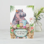  Hippo in Bikini Manicure Coastal Beauty beach spa Kaart (Staand voorkant)
