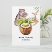  Hippo in Bikini Manicure Coastal Beauty beach spa Kaart (Staand voorkant)