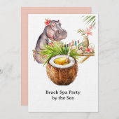  Hippo in Bikini Manicure Coastal Beauty beach spa Kaart (Voorkant / Achterkant)