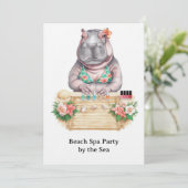  Hippo in Bikini Manicure Coastal Beauty beach spa Kaart (Staand voorkant)