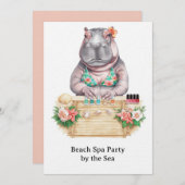  Hippo in Bikini Manicure Coastal Beauty beach spa Kaart (Voorkant / Achterkant)