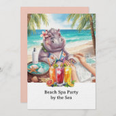  Hippo in Bikini Manicure Coastal Beauty beach spa Kaart (Voorkant / Achterkant)