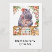  Hippo in Bikini Manicure Coastal Beauty beach spa Kaart (Voorkant)