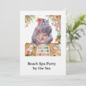  Hippo in Bikini Manicure Coastal Beauty beach spa Kaart (Staand voorkant)