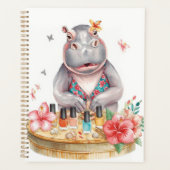  Hippo in Bikini Manicure Coastal Beauty beach spa Planner (Voorkant)