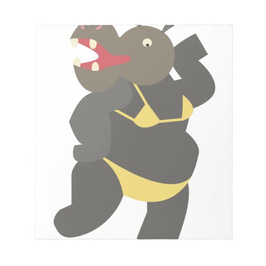 Hippo in Bikini Notitieblok (Voorkant)