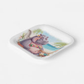 Hippo in bikini relax by the beach  papieren bordje (Gebogen)